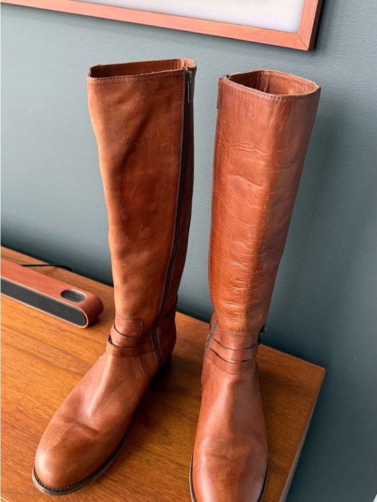 Frye Shoes - Frye Cognac Leather Tall Boots